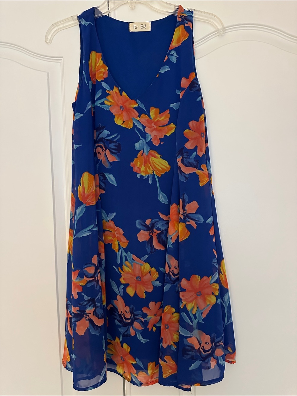 Royal Blue Floral Mini Dress